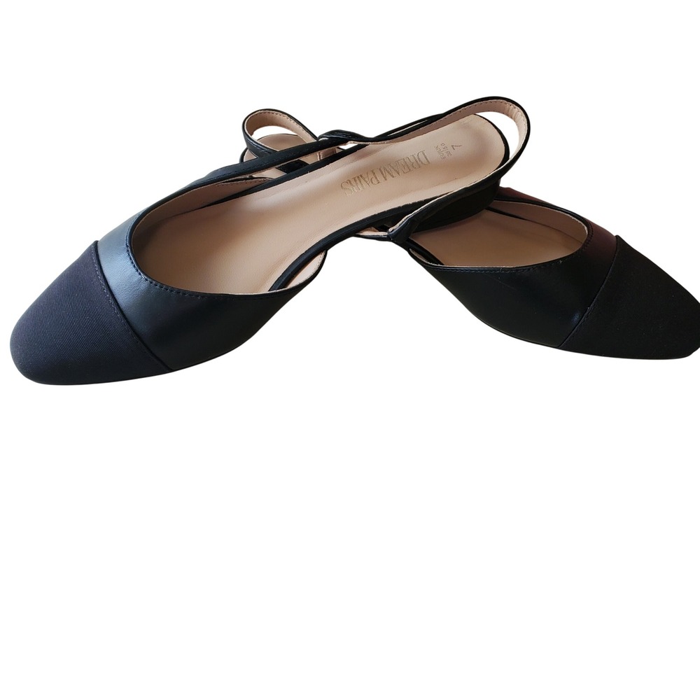 Dream Pairs Black PU Slingback Ballet Flats Square Toe Women Size‎ 7